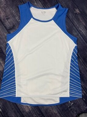 Champion Women’s White and Blue Sport Muscle T-Shirt